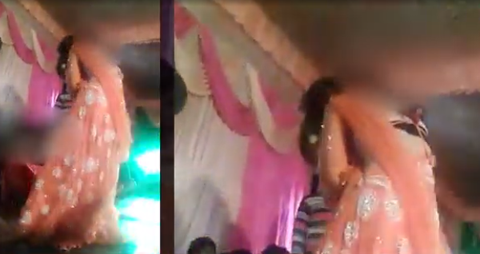 印度美女舞者婚礼表演时突遭两男子枪击 下巴中弹送医
